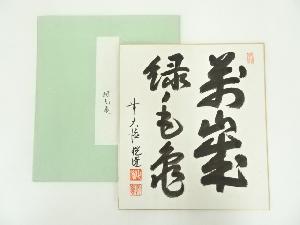 前大徳高橋悦道筆　「萬歳緑毛亀」　肉筆色紙